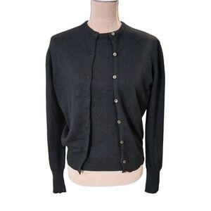 Vtg Bernhard Altmann 100% Pure Cashmere Cardigan Set Black Women's Size Small